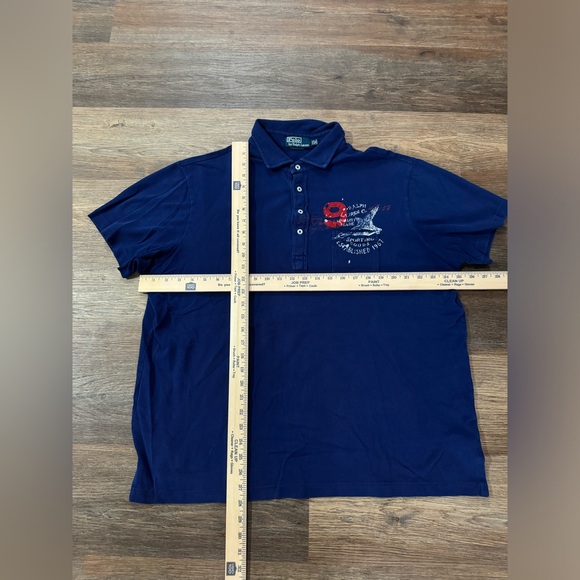 VTG Style Polo‎ Ralph Lauren Sporting Goods Navy Blue Polo Size XXL - Picture 5 of 6
